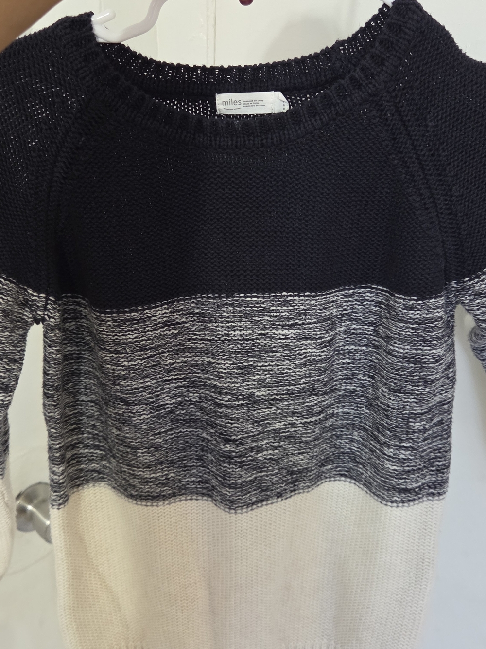 Miles the Label Colorblock Knit Sweater Navy Cream 6-7 YRS